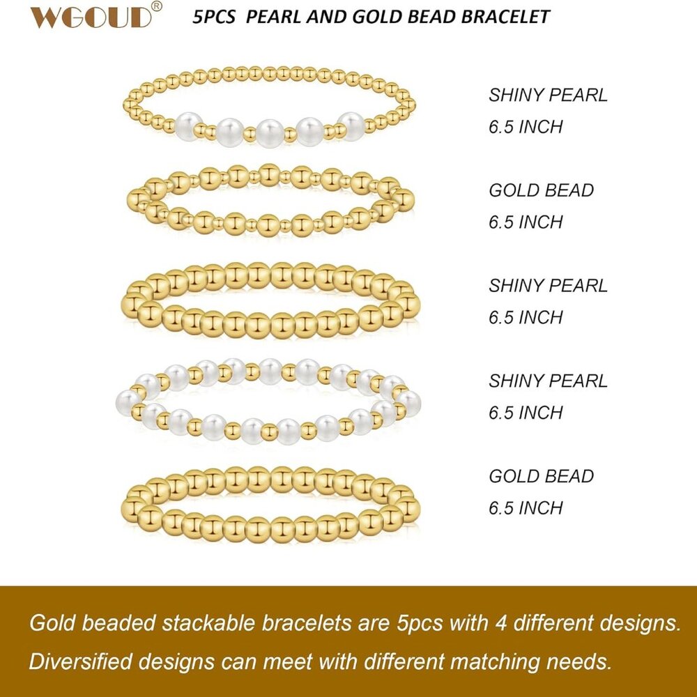 Stackable 14k Gold Plated Bracelets For Women - H… - image 6